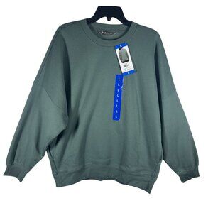 Tuff Athletics Crewneck Sweatshirt Women Size L Green Pullover Cotton Polyester